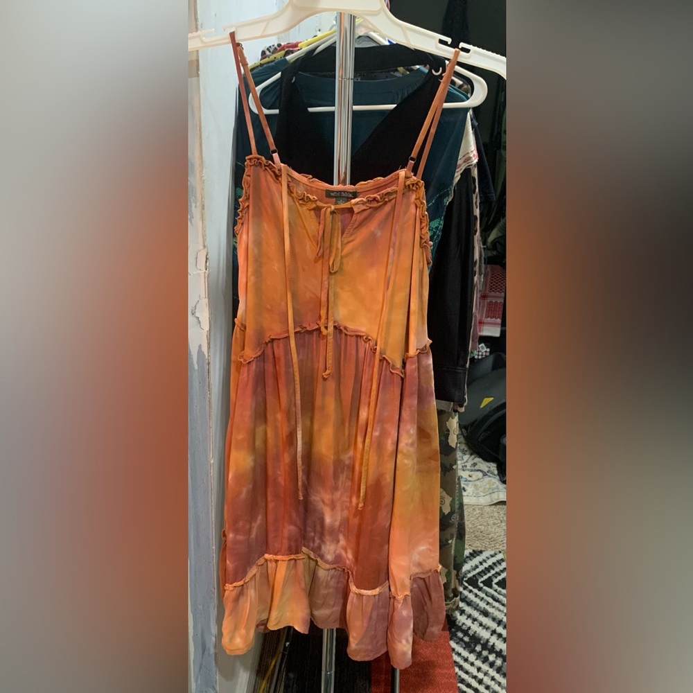 Tie dye babydoll mini dress
